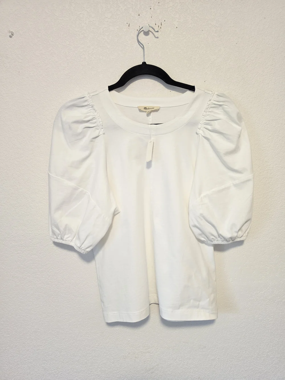 Madewell Puff-Sleeve White Top Size XS *Has a couple marks